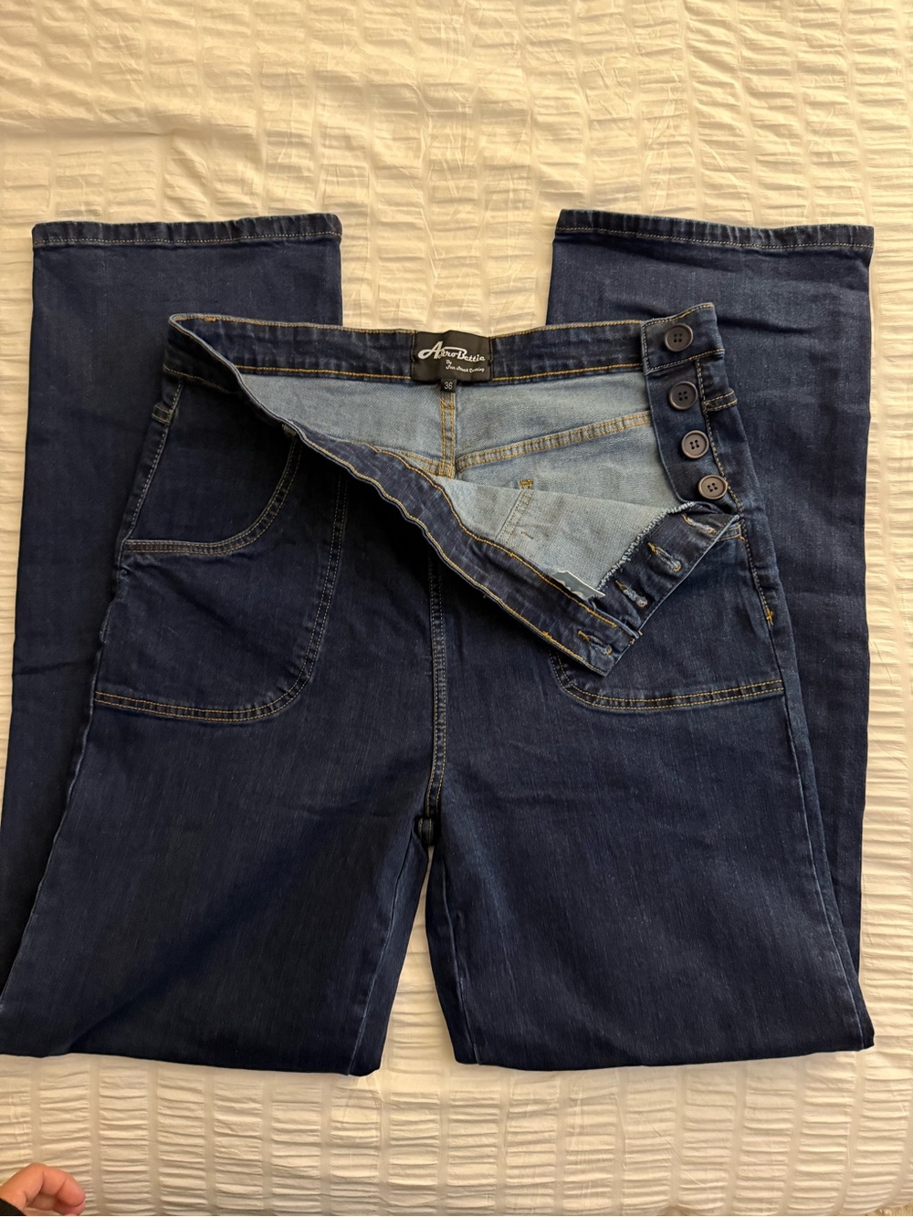 NWT Astro Bettie Side button Jeans Freddie’s of Pinewood Style 1940s size 36 - Picture 4 of 7